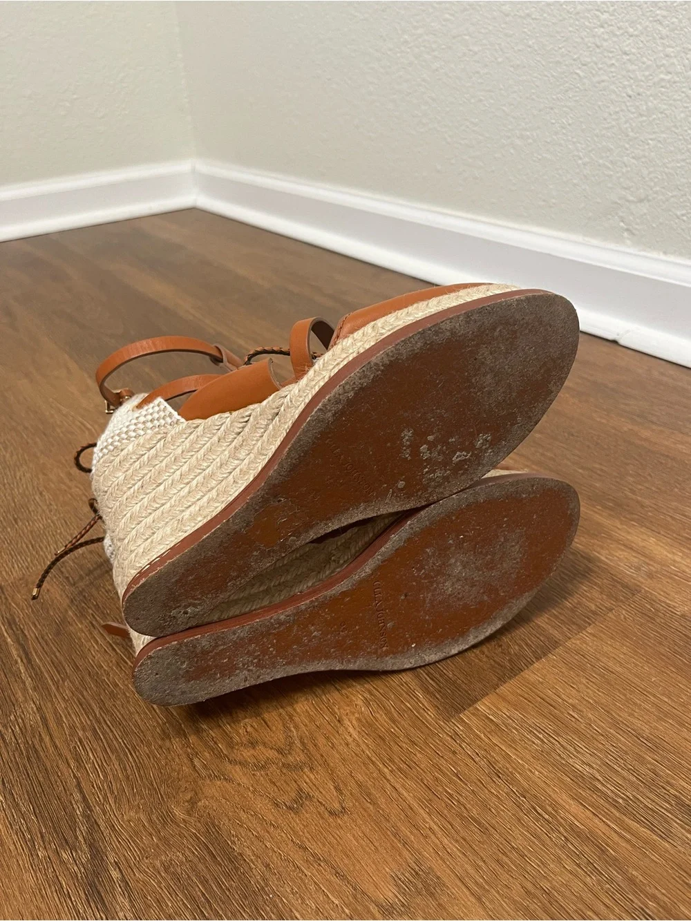 Ulla Johnson Concha Leather Lace-Up Espadrille Wedge Size 6